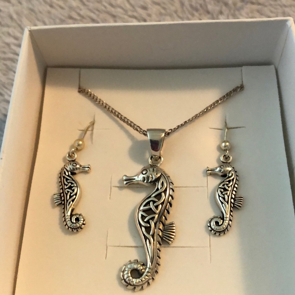 Seahorse necklace set NWT